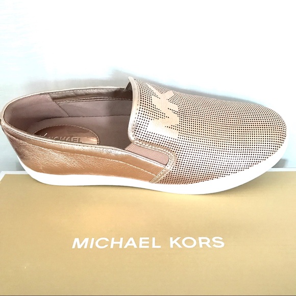 michael kors gold slip on shoes